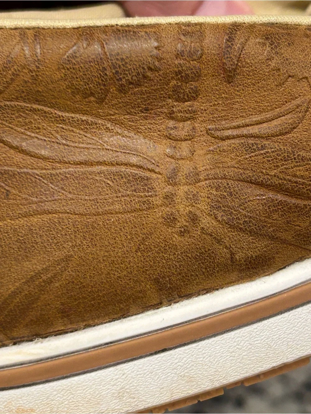 Twisted‎ X Kicks Women’s Brown Embossed Leather Shoes 9.5M Butterfly Moc Toe